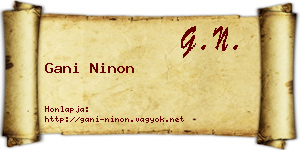 Gani Ninon névjegykártya